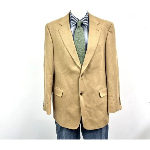 Hart Schaffner Marx X Loro Piana Blazer Jacket Beige Cashmere Size 44L Nice